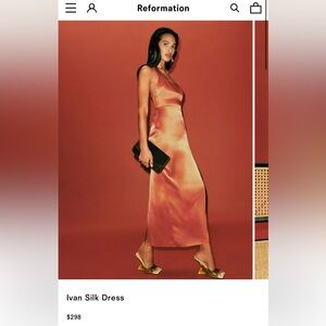 NWT Reformation Ivan Silk Dress in Red